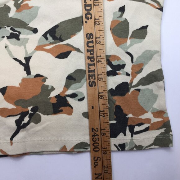 Set 2 Bossini Ladies T-Shirts Cap Sleeves White Camo Brown Green Spring Size 11 - Picture 7 of 13